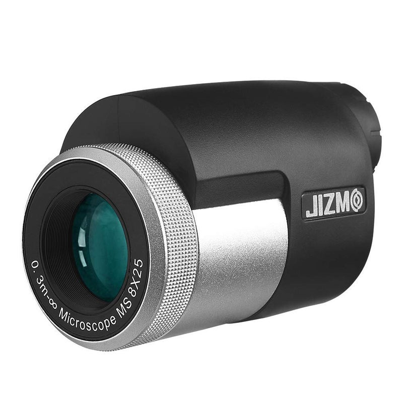 Jizmo 8x25 High Definition Monocular Telescope, Close Focus 1 ft, Fully Multi Coated Optical Lens BAK4 Prism, Mens Gift Wide View Monocular for Bird Watching Travel Sports Events - Image 1